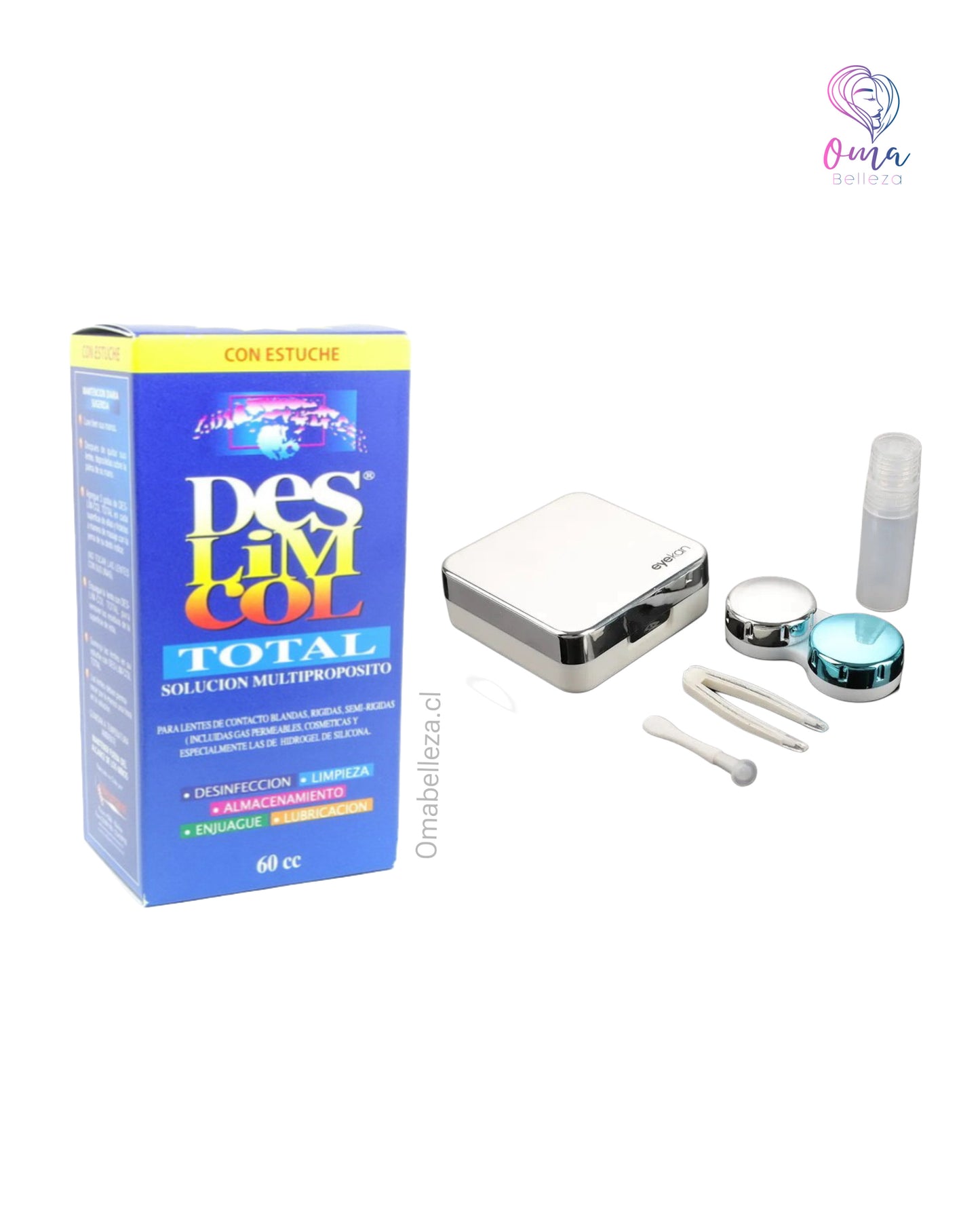 Líquido de limpieza lentes de contacto más kit de viaje