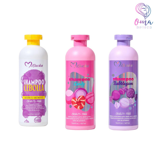 Pack 3 shampoo - Cebolla, Candy y Bubblegum
