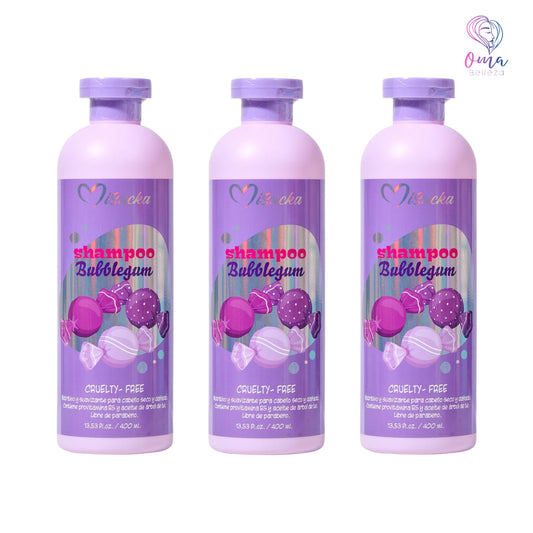 Pack 3 shampoo nutritivo para cabello crespo Bubblegum
